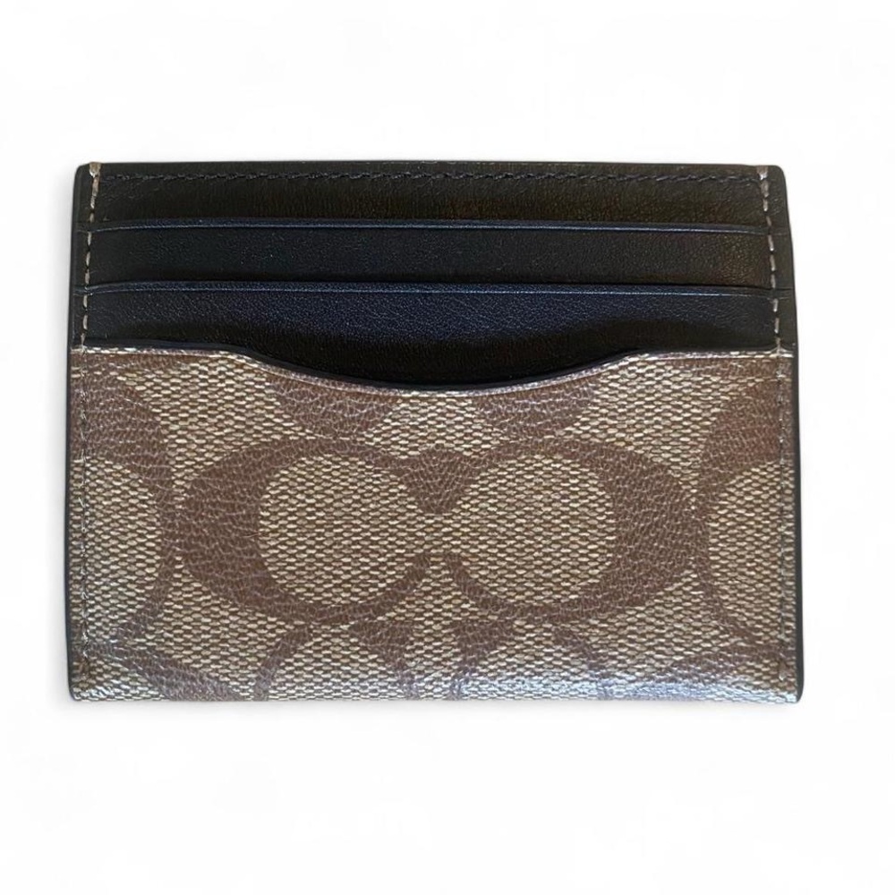 Coach Black and Brown Monogram Card Holder